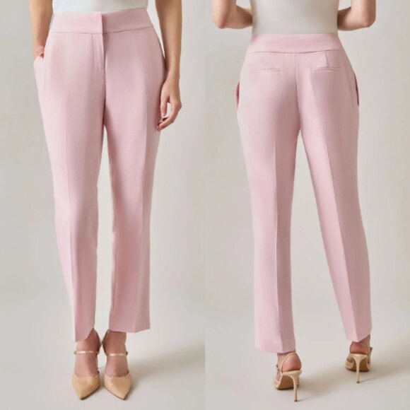 Kasper Women's Plus Harlow Pant Iconic Stretch Crepe Tutu Pink Size 14W NWT - Picture 1 of 6